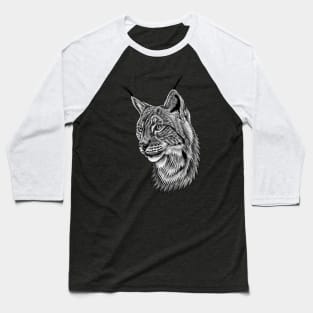 Eurasian lynx big cat ink illustration Baseball T-Shirt